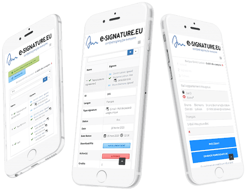 e-signature digitale qualifiée tableau de bord iphone smartphone responsive