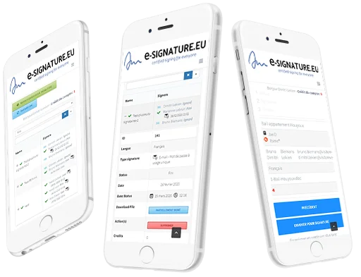 e-signature gekwalificeerde digital handtekening dashboard iphone smartphone responsive